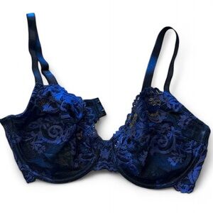 Warcoal Lace Underwire Bra Navy Blue/ Black